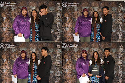 Booth photo from the TWoA Waiariki 2023 Graduations (Whakatāne), held at the Baptist Church, Whakatāne, Bay of Plenty, New Zealand on Wednesday, 17 May, 2023. Photo: Mike Walen / KeyImagery Photography. Copyright: © Te Wānanga o Aotearoa.