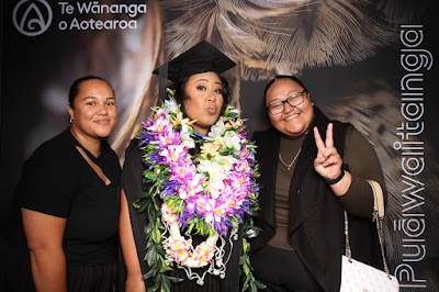 Booth photo from Ceremony 3 of the TWoA Tāmaki Makaurau 2025 Graduations (March 2025) held at the Mangere Arts Centre in Auckland, New Zealand on Wednesday, 12 March, 2025. Photo: InstaBooth by KeyImagery Photography. Copyright: © 2025 Te Wānanga o Aotearoa.