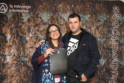 Booth photo from the TWoA Waiariki 2023 Graduations (Whakatāne), held at the Baptist Church, Whakatāne, Bay of Plenty, New Zealand on Wednesday, 17 May, 2023. Photo: Mike Walen / KeyImagery Photography. Copyright: © Te Wānanga o Aotearoa.