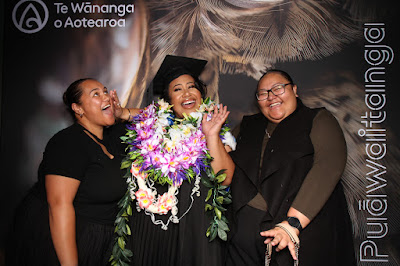 Booth photo from Ceremony 3 of the TWoA Tāmaki Makaurau 2025 Graduations (March 2025) held at the Mangere Arts Centre in Auckland, New Zealand on Wednesday, 12 March, 2025. Photo: InstaBooth by KeyImagery Photography. Copyright: © 2025 Te Wānanga o Aotearoa.