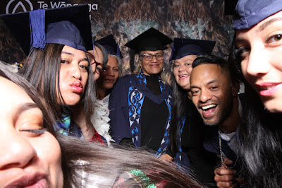 Booth photo from the TWoA Tainui 2021 Graduations (Friday - Ceremony 3),  held at Elim Church, Te Rapa, Hamilton, New Zealand. Taken: Friday 23 April 2021. Photo: InstaBooth / KeyImagery Photography. Copyright: © Te Wānanga o Aotearoa.