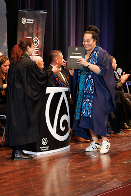 Photo from the TWoA Tāmaki Makaurau 2023 Graduations (Ceremony 2 @ 3pm), held at the Due Drop Events Centre, Manukau, Auckland, New Zealand on Wednesday, 7 June, 2023. Photo: Mike Walen / KeyImagery Photography. Copyright: © Te Wānanga o Aotearoa.