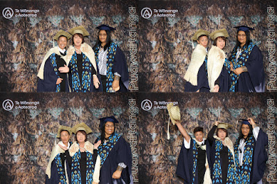 Booth photo from the TWoA Waiariki 2023 Graduations (Waiwhero), held at Te Puia, Rotorua, Bay of Plenty, New Zealand on Friday, 12 May, 2023. Photo: Instabooth by KeyImagery. Copyright: © Te Wānanga o Aotearoa.