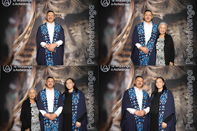 Booth photo from the TWoA Waiariki 2024 Graduations (Kawerau), held at Rautahi Marae, Kawerau, Bay of Plenty, New Zealand on Friday, 17 May, 2023. Photo: InstaBooth by KeyImagery Photography. Copyright: © Te Wānanga o Aotearoa.