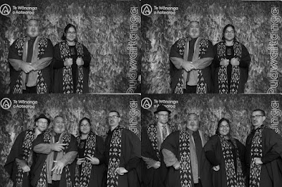 Booth photo from the TWoA Waiariki 2023 Graduations (Whakatāne), held at the Baptist Church, Whakatāne, Bay of Plenty, New Zealand on Wednesday, 17 May, 2023. Photo: Mike Walen / KeyImagery Photography. Copyright: © Te Wānanga o Aotearoa.