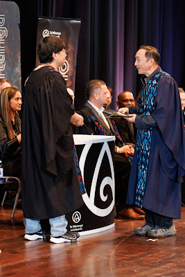 Photo from the TWoA Tāmaki Makaurau 2023 Graduations (Ceremony 2 @ 3pm), held at the Due Drop Events Centre, Manukau, Auckland, New Zealand on Wednesday, 7 June, 2023. Photo: Mike Walen / KeyImagery Photography. Copyright: © Te Wānanga o Aotearoa.