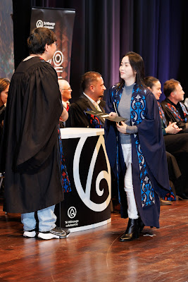 Photo from the TWoA Tāmaki Makaurau 2023 Graduations (Ceremony 2 @ 3pm), held at the Due Drop Events Centre, Manukau, Auckland, New Zealand on Wednesday, 7 June, 2023. Photo: Mike Walen / KeyImagery Photography. Copyright: © Te Wānanga o Aotearoa.