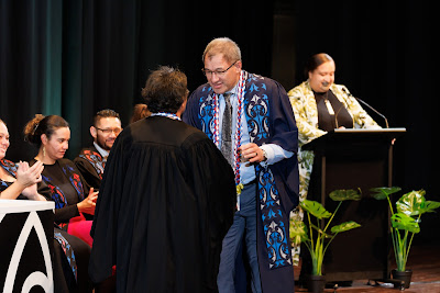 Photo from the TWoA Tāmaki Makaurau 2023 Graduations (Ceremony 5 @ 3pm), held at the Due Drop Events Centre, Manukau, Auckland, New Zealand on Thursday, 8 June, 2023. Photo: Mike Walen / KeyImagery Photography. Copyright: © Te Wānanga o Aotearoa.