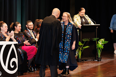 Photo from the TWoA Tāmaki Makaurau 2023 Graduations (Ceremony 5 @ 3pm), held at the Due Drop Events Centre, Manukau, Auckland, New Zealand on Thursday, 8 June, 2023. Photo: Mike Walen / KeyImagery Photography. Copyright: © Te Wānanga o Aotearoa.