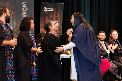 Photo from the TWoA Tāmaki Makaurau 2023 Graduations (Ceremony 5 @ 3pm), held at the Due Drop Events Centre, Manukau, Auckland, New Zealand on Thursday, 8 June, 2023. Photo: Mike Walen / KeyImagery Photography. Copyright: © Te Wānanga o Aotearoa.