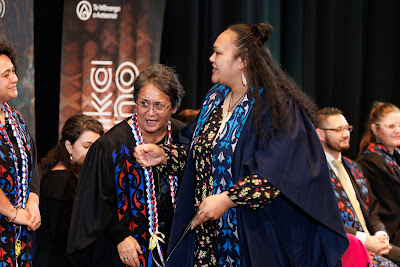 Photo from the TWoA Tāmaki Makaurau 2023 Graduations (Ceremony 5 @ 3pm), held at the Due Drop Events Centre, Manukau, Auckland, New Zealand on Thursday, 8 June, 2023. Photo: Mike Walen / KeyImagery Photography. Copyright: © Te Wānanga o Aotearoa.
