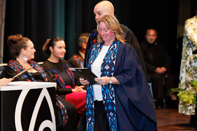 Photo from the TWoA Tāmaki Makaurau 2023 Graduations (Ceremony 5 @ 3pm), held at the Due Drop Events Centre, Manukau, Auckland, New Zealand on Thursday, 8 June, 2023. Photo: Mike Walen / KeyImagery Photography. Copyright: © Te Wānanga o Aotearoa.