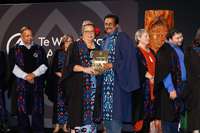 Photo from Ceremony 5 of the TWoA Tāmaki Makaurau 2025 Graduations (May 2025) held at the Mangere Arts Centre in Auckland, New Zealand on Tuesday, 27 May, 2025. Photo by Mike Walen / KeyImagery Photography. Copyright: © 2025 Te Wānanga o Aotearoa.