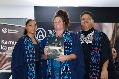 Photo from the TWoA Te Tai Tokerau (Kaitaia) 2025 Graduation held at Te Kura Kaupapa Maori o Pukemiro in Kaitaia, Northland, New Zealand on Monday, 14 April, 2025. Photo by Mike Walen / KeyImagery Photography. Copyright: © 2025 Te Wānanga o Aotearoa.