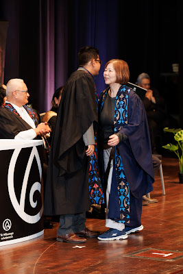 Photo from the TWoA Tāmaki Makaurau 2023 Graduations (Ceremony 3 @ 8pm), held at the Due Drop Events Centre, Manukau, Auckland, New Zealand on Wednesday, 7 June, 2023. Photo: Mike Walen / KeyImagery Photography. Copyright: © Te Wānanga o Aotearoa.