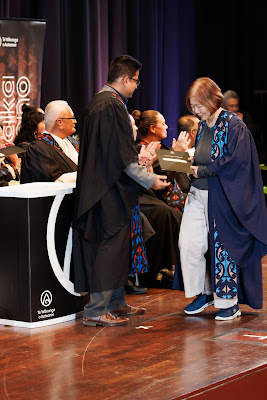 Photo from the TWoA Tāmaki Makaurau 2023 Graduations (Ceremony 3 @ 8pm), held at the Due Drop Events Centre, Manukau, Auckland, New Zealand on Wednesday, 7 June, 2023. Photo: Mike Walen / KeyImagery Photography. Copyright: © Te Wānanga o Aotearoa.