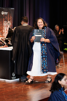 Photo from the TWoA Tāmaki Makaurau 2023 Graduations (Ceremony 3 @ 8pm), held at the Due Drop Events Centre, Manukau, Auckland, New Zealand on Wednesday, 7 June, 2023. Photo: Mike Walen / KeyImagery Photography. Copyright: © Te Wānanga o Aotearoa.