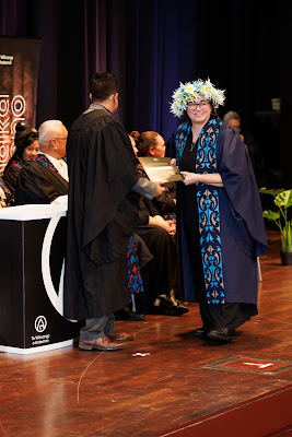 Photo from the TWoA Tāmaki Makaurau 2023 Graduations (Ceremony 3 @ 8pm), held at the Due Drop Events Centre, Manukau, Auckland, New Zealand on Wednesday, 7 June, 2023. Photo: Mike Walen / KeyImagery Photography. Copyright: © Te Wānanga o Aotearoa.