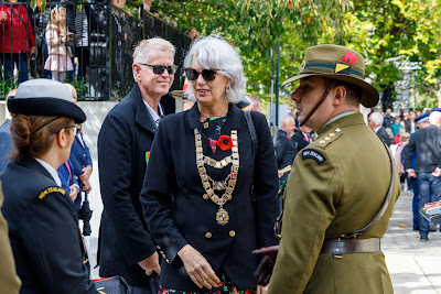Photo from the Anzac Civic Parade/Service held at Memorial Park, Hamilton, New Zealand. Taken: Sunday, 25 April 2021. Photo: Mike Walen / KeyImagery Photography. Copyright: © Hamilton City Council.