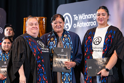 Photo from the TWoA Whirikoka 2024 Graduation (Gisborne), held at the War Memorial Theatre, Gisborne, East Coast, New Zealand on Wednesday, 16 April, 2025. Photo by Alick Saunders for KeyImagery Photography. Copyright: © 2025 Te Wānanga o Aotearoa.