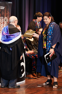 Photo from the TWoA Tāmaki Makaurau 2023 Graduations (Ceremony 2 @ 3pm), held at the Due Drop Events Centre, Manukau, Auckland, New Zealand on Wednesday, 7 June, 2023. Photo: Mike Walen / KeyImagery Photography. Copyright: © Te Wānanga o Aotearoa.