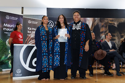 Photo from the TWoA Te Tai Tokerau (Kaitaia) 2025 Graduation held at Te Kura Kaupapa Maori o Pukemiro in Kaitaia, Northland, New Zealand on Monday, 14 April, 2025. Photo by Mike Walen / KeyImagery Photography. Copyright: © 2025 Te Wānanga o Aotearoa.