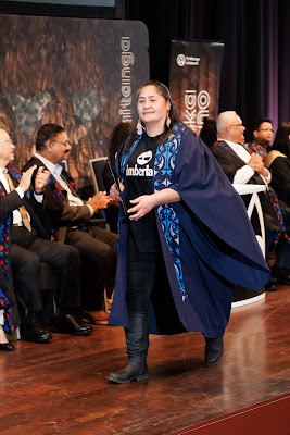 Photo from the TWoA Tāmaki Makaurau 2023 Graduations (Ceremony 3 @ 8pm), held at the Due Drop Events Centre, Manukau, Auckland, New Zealand on Wednesday, 7 June, 2023. Photo: Mike Walen / KeyImagery Photography. Copyright: © Te Wānanga o Aotearoa.