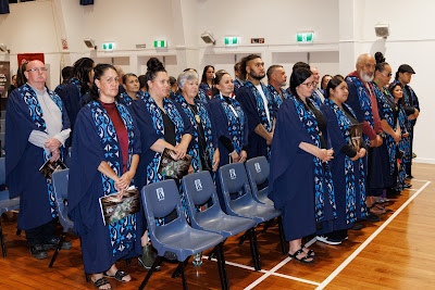 Photo from the TWoA Te Tai Tokerau (Kaikohe) 2025 Graduation held at the War Memorial Hall in Kaikohe, Northland, New Zealand on Tuesday, 15 April, 2025. Photo by Mike Walen / KeyImagery Photography. Copyright: © 2025 Te Wānanga o Aotearoa.