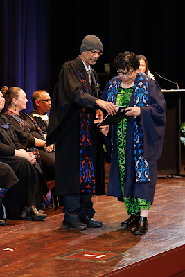 Photo from the TWoA Tāmaki Makaurau 2023 Graduations (Ceremony 3 @ 8pm), held at the Due Drop Events Centre, Manukau, Auckland, New Zealand on Wednesday, 7 June, 2023. Photo: Mike Walen / KeyImagery Photography. Copyright: © Te Wānanga o Aotearoa.