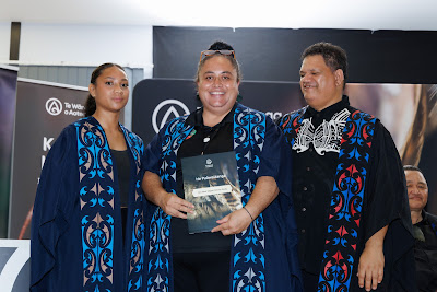 Photo from the TWoA Te Tai Tokerau (Kaitaia) 2025 Graduation held at Te Kura Kaupapa Maori o Pukemiro in Kaitaia, Northland, New Zealand on Monday, 14 April, 2025. Photo by Mike Walen / KeyImagery Photography. Copyright: © 2025 Te Wānanga o Aotearoa.