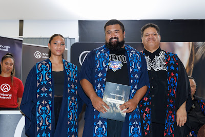 Photo from the TWoA Te Tai Tokerau (Kaitaia) 2025 Graduation held at Te Kura Kaupapa Maori o Pukemiro in Kaitaia, Northland, New Zealand on Monday, 14 April, 2025. Photo by Mike Walen / KeyImagery Photography. Copyright: © 2025 Te Wānanga o Aotearoa.