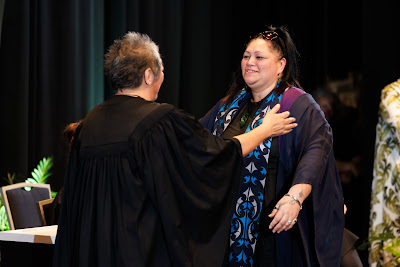 Photo from the TWoA Tāmaki Makaurau 2023 Graduations (Ceremony 5 @ 3pm), held at the Due Drop Events Centre, Manukau, Auckland, New Zealand on Thursday, 8 June, 2023. Photo: Mike Walen / KeyImagery Photography. Copyright: © Te Wānanga o Aotearoa.