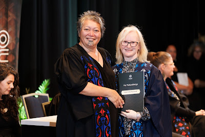 Photo from the TWoA Tāmaki Makaurau 2023 Graduations (Ceremony 5 @ 3pm), held at the Due Drop Events Centre, Manukau, Auckland, New Zealand on Thursday, 8 June, 2023. Photo: Mike Walen / KeyImagery Photography. Copyright: © Te Wānanga o Aotearoa.