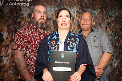 Booth photo from the TWoA Tainui 2023 Graduations (Ceremony 1 - Wednesday Morning), held at Hamilton Boys High School, Hamilton, Waikato, New Zealand on Wednesday, 19 April 2023. Photo: InstaBooth by KeyImagery Photography. Copyright: © Te Wānanga o Aotearoa.