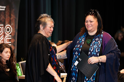 Photo from the TWoA Tāmaki Makaurau 2023 Graduations (Ceremony 5 @ 3pm), held at the Due Drop Events Centre, Manukau, Auckland, New Zealand on Thursday, 8 June, 2023. Photo: Mike Walen / KeyImagery Photography. Copyright: © Te Wānanga o Aotearoa.