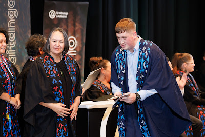 Photo from the TWoA Tāmaki Makaurau 2023 Graduations (Ceremony 5 @ 3pm), held at the Due Drop Events Centre, Manukau, Auckland, New Zealand on Thursday, 8 June, 2023. Photo: Mike Walen / KeyImagery Photography. Copyright: © Te Wānanga o Aotearoa.