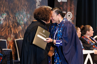 Photo from the TWoA Tāmaki Makaurau 2023 Graduations (Ceremony 6 @ 8pm), held at the Due Drop Events Centre, Manukau, Auckland, New Zealand on Thursday, 8 June, 2023. Photo: Mike Walen / KeyImagery Photography. Copyright: © Te Wānanga o Aotearoa.