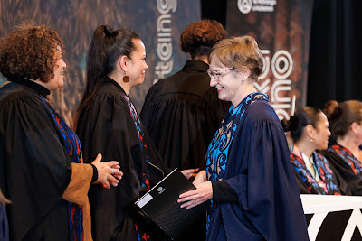 Photo from the TWoA Tāmaki Makaurau 2023 Graduations (Ceremony 6 @ 8pm), held at the Due Drop Events Centre, Manukau, Auckland, New Zealand on Thursday, 8 June, 2023. Photo: Mike Walen / KeyImagery Photography. Copyright: © Te Wānanga o Aotearoa.
