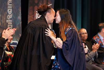 Photo from the TWoA Tāmaki Makaurau 2023 Graduations (Ceremony 6 @ 8pm), held at the Due Drop Events Centre, Manukau, Auckland, New Zealand on Thursday, 8 June, 2023. Photo: Mike Walen / KeyImagery Photography. Copyright: © Te Wānanga o Aotearoa.