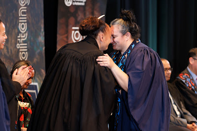 Photo from the TWoA Tāmaki Makaurau 2023 Graduations (Ceremony 6 @ 8pm), held at the Due Drop Events Centre, Manukau, Auckland, New Zealand on Thursday, 8 June, 2023. Photo: Mike Walen / KeyImagery Photography. Copyright: © Te Wānanga o Aotearoa.