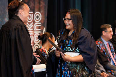 Photo from the TWoA Tāmaki Makaurau 2023 Graduations (Ceremony 6 @ 8pm), held at the Due Drop Events Centre, Manukau, Auckland, New Zealand on Thursday, 8 June, 2023. Photo: Mike Walen / KeyImagery Photography. Copyright: © Te Wānanga o Aotearoa.