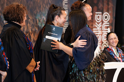 Photo from the TWoA Tāmaki Makaurau 2023 Graduations (Ceremony 6 @ 8pm), held at the Due Drop Events Centre, Manukau, Auckland, New Zealand on Thursday, 8 June, 2023. Photo: Mike Walen / KeyImagery Photography. Copyright: © Te Wānanga o Aotearoa.