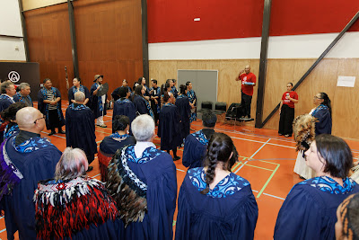 Photo from the TWoA Te Tai Tokerau (Kaitaia) 2025 Graduation held at Te Kura Kaupapa Maori o Pukemiro in Kaitaia, Northland, New Zealand on Monday, 14 April, 2025. Photo by Mike Walen / KeyImagery Photography. Copyright: © 2025 Te Wānanga o Aotearoa.
