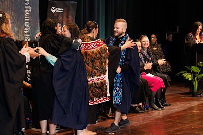 Photo from the TWoA Tāmaki Makaurau 2023 Graduations (Ceremony 4 @ 10am), held at the Due Drop Events Centre, Manukau, Auckland, New Zealand on Thursday, 8 June, 2023. Photo: Mike Walen / KeyImagery Photography. Copyright: © Te Wānanga o Aotearoa.