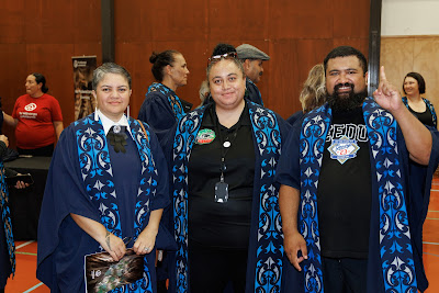 Photo from the TWoA Te Tai Tokerau (Kaitaia) 2025 Graduation held at Te Kura Kaupapa Maori o Pukemiro in Kaitaia, Northland, New Zealand on Monday, 14 April, 2025. Photo by Mike Walen / KeyImagery Photography. Copyright: © 2025 Te Wānanga o Aotearoa.