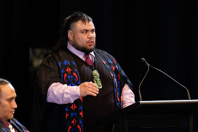Photo from the TWoA Tāmaki Makaurau 2023 Graduations (Ceremony 6 @ 8pm), held at the Due Drop Events Centre, Manukau, Auckland, New Zealand on Thursday, 8 June, 2023. Photo: Mike Walen / KeyImagery Photography. Copyright: © Te Wānanga o Aotearoa.