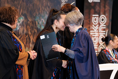 Photo from the TWoA Tāmaki Makaurau 2023 Graduations (Ceremony 6 @ 8pm), held at the Due Drop Events Centre, Manukau, Auckland, New Zealand on Thursday, 8 June, 2023. Photo: Mike Walen / KeyImagery Photography. Copyright: © Te Wānanga o Aotearoa.