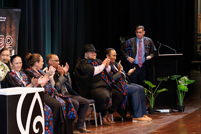 Photo from the TWoA Tāmaki Makaurau 2023 Graduations (Ceremony 6 @ 8pm), held at the Due Drop Events Centre, Manukau, Auckland, New Zealand on Thursday, 8 June, 2023. Photo: Mike Walen / KeyImagery Photography. Copyright: © Te Wānanga o Aotearoa.