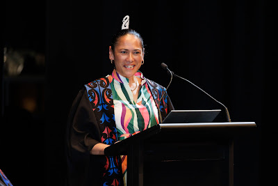 Photo from the TWoA Tāmaki Makaurau 2023 Graduations (Ceremony 6 @ 8pm), held at the Due Drop Events Centre, Manukau, Auckland, New Zealand on Thursday, 8 June, 2023. Photo: Mike Walen / KeyImagery Photography. Copyright: © Te Wānanga o Aotearoa.