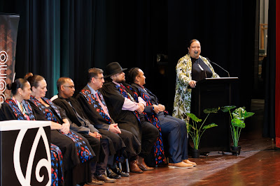 Photo from the TWoA Tāmaki Makaurau 2023 Graduations (Ceremony 6 @ 8pm), held at the Due Drop Events Centre, Manukau, Auckland, New Zealand on Thursday, 8 June, 2023. Photo: Mike Walen / KeyImagery Photography. Copyright: © Te Wānanga o Aotearoa.